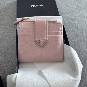 Prada Pink Saffiano Leather Wallet